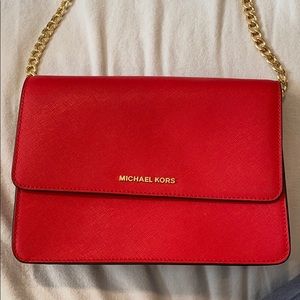 Michael Kors New Red Crossbody Purse.